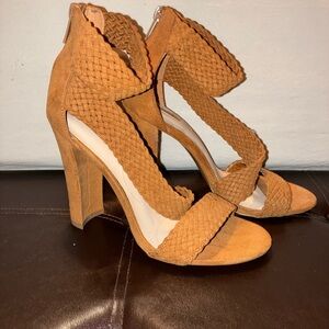 Forever 21 Tan Braided Heels